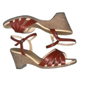Strappy Sandal Wedge - Cognac